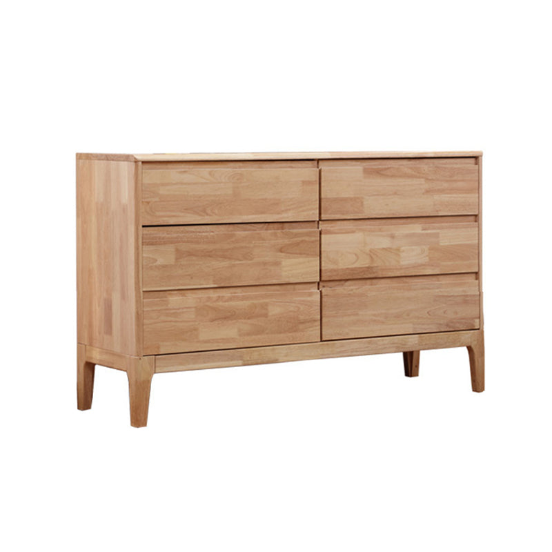Contemporary Natural Accent Chest Rubberwood Chest with Drawers