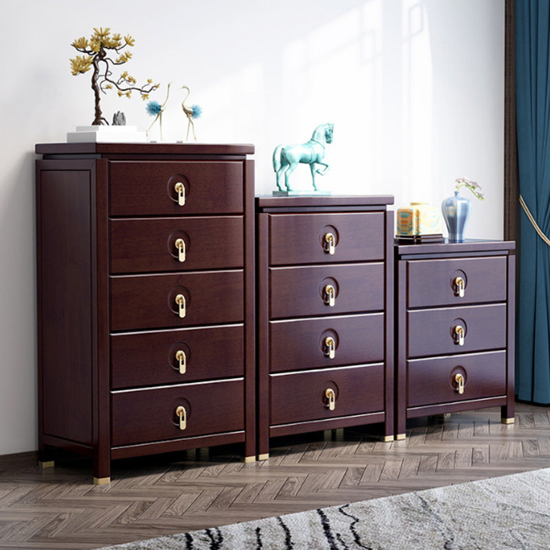 Mid-Century Modern Chest Rectangle with Drawer Solid Wood Straight Legs Accent Chest