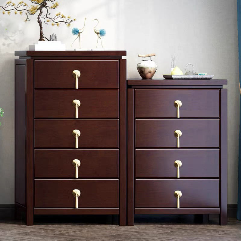 Mid-Century Modern Chest Rectangle with Drawer Solid Wood Straight Legs Accent Chest