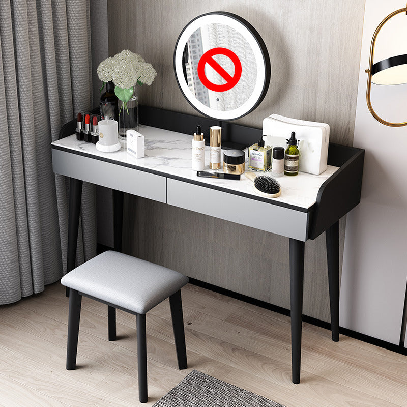 Stone Top Makeup Table with 2 Drawers 15.74" Wide Vanity Tables