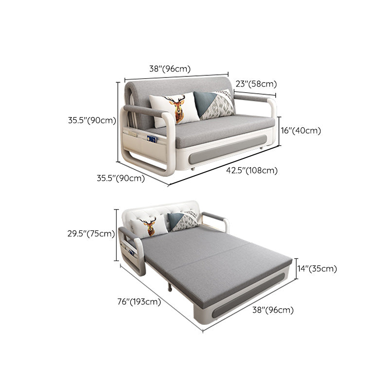 Cushion Back Loveseat Foldable Pillow Included Sleeper Sofa with Storage