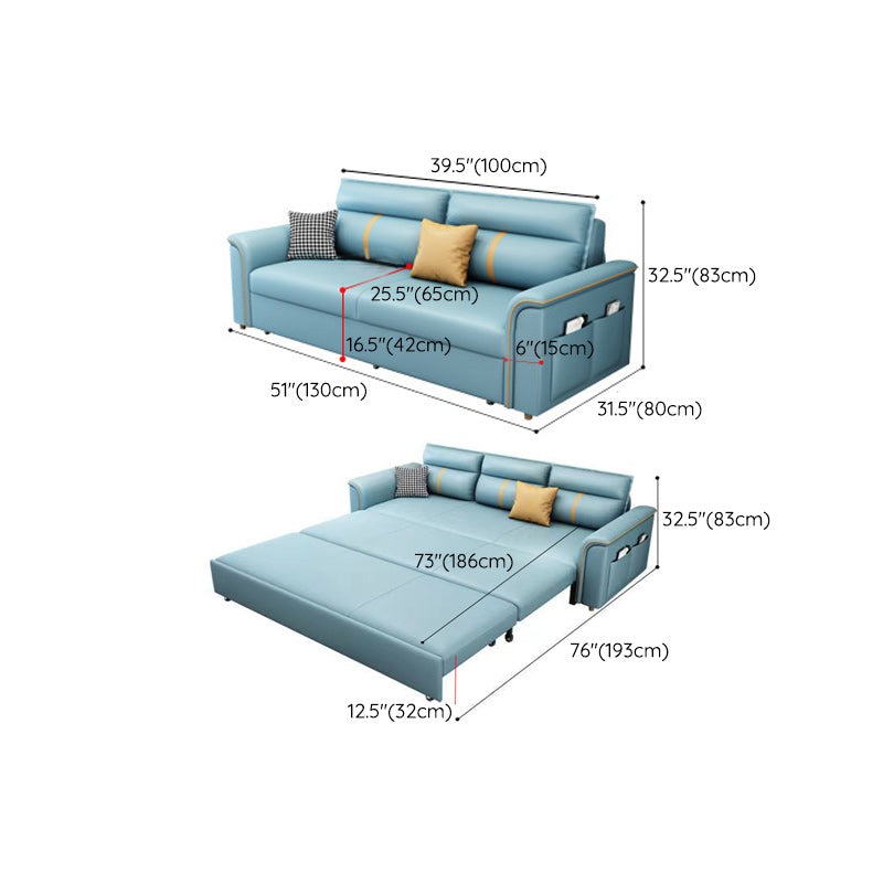 Flared Arms Futon Foldable Pillow Included Cushion Back Sleeper Sofa