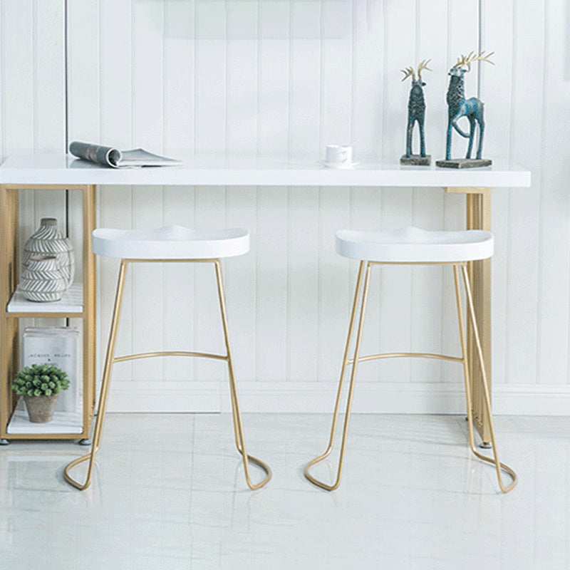 Modern Bar-height Table Faux Marble Top Bistro Pub Table with 2 Shelves