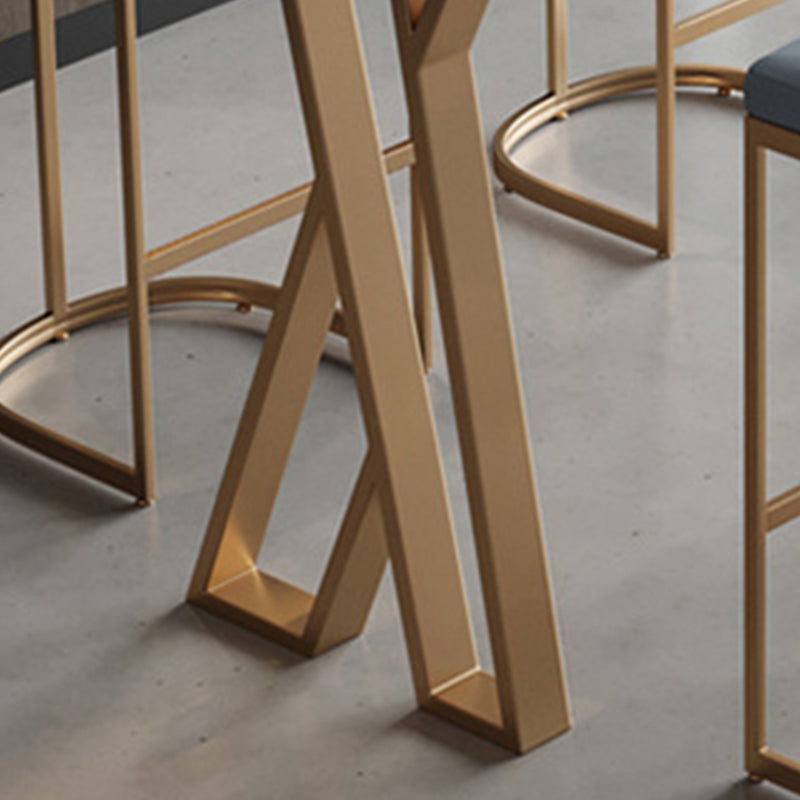 Modern Bar-height Table FauxMarble Top Bistro Pub Table for Patio Use