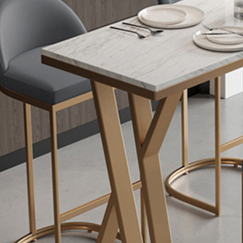 Modern Bar-height Table FauxMarble Top Bistro Pub Table for Patio Use