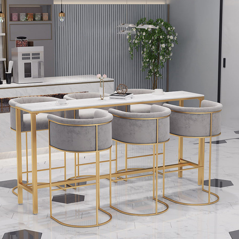 Modern Bar-height Table FauxMarble Top Bistro Bar Table for Living Room