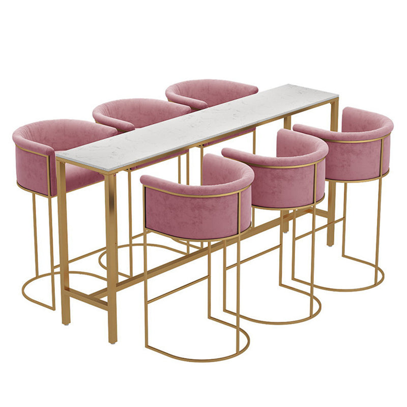 Modern Bar-height Table FauxMarble Top Bistro Bar Table for Living Room