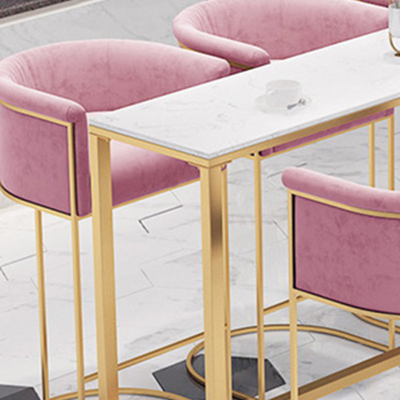 Modern Bar-height Table FauxMarble Top Bistro Bar Table for Living Room