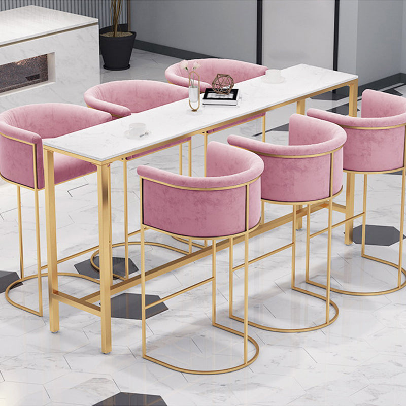 Modern Bar-height Table FauxMarble Top Bistro Bar Table for Living Room