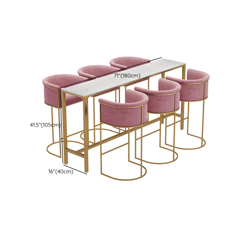 Modern Bar-height Table FauxMarble Top Bistro Bar Table for Living Room