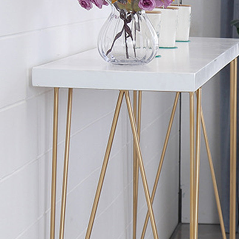 Glam Style Rectangle Bar Table Wood Bar Height Table with 4 Legs