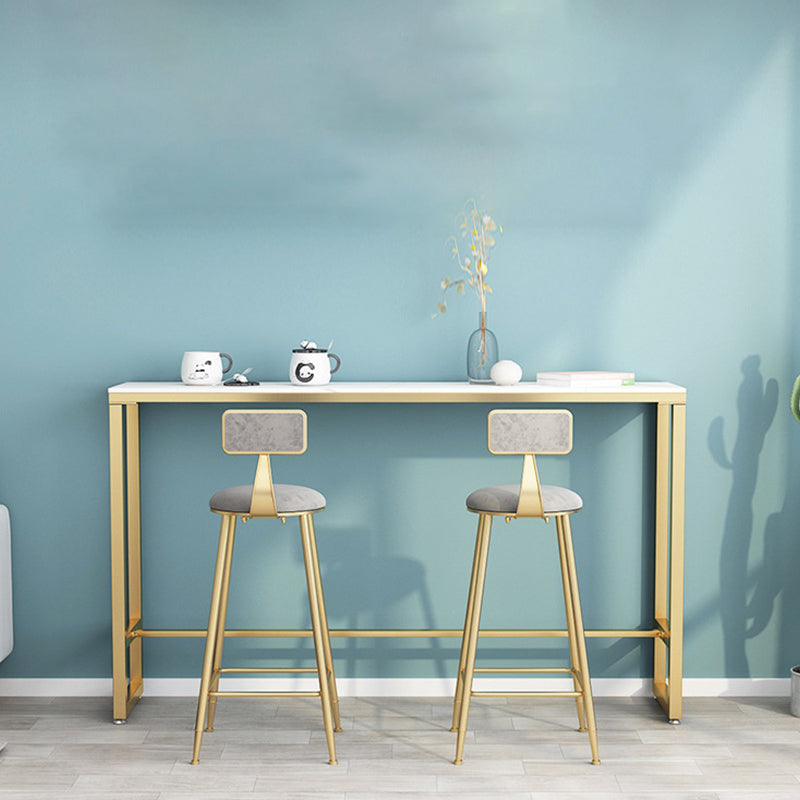 Modern Bar-height Table FauxMarble Top Bistro Bar Table for Patio Use