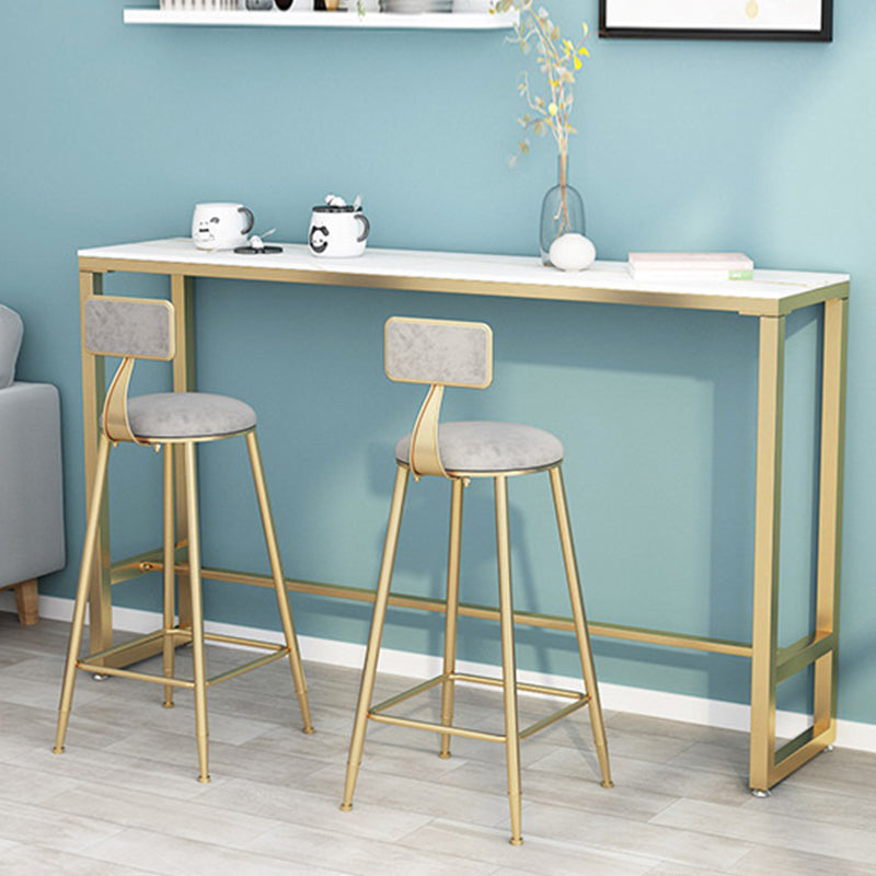 Modern Bar-height Table FauxMarble Top Bistro Bar Table for Patio Use