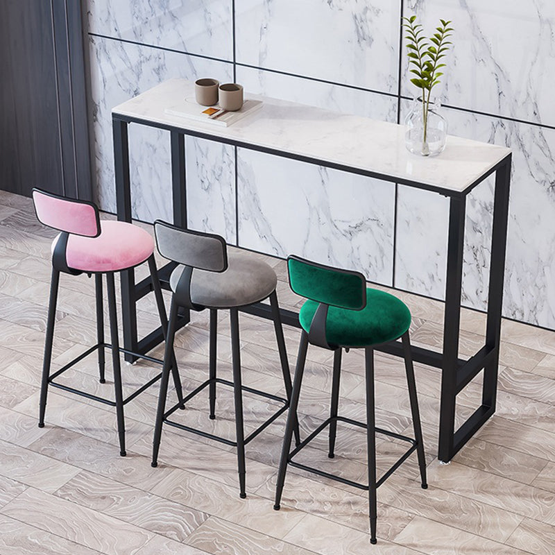 Modern Bar-height Table White Faux Marble Top Bistro Pub Table