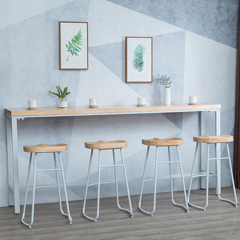 Rectangular Bar-height Table Solid Wood Top Bistro Pub Table