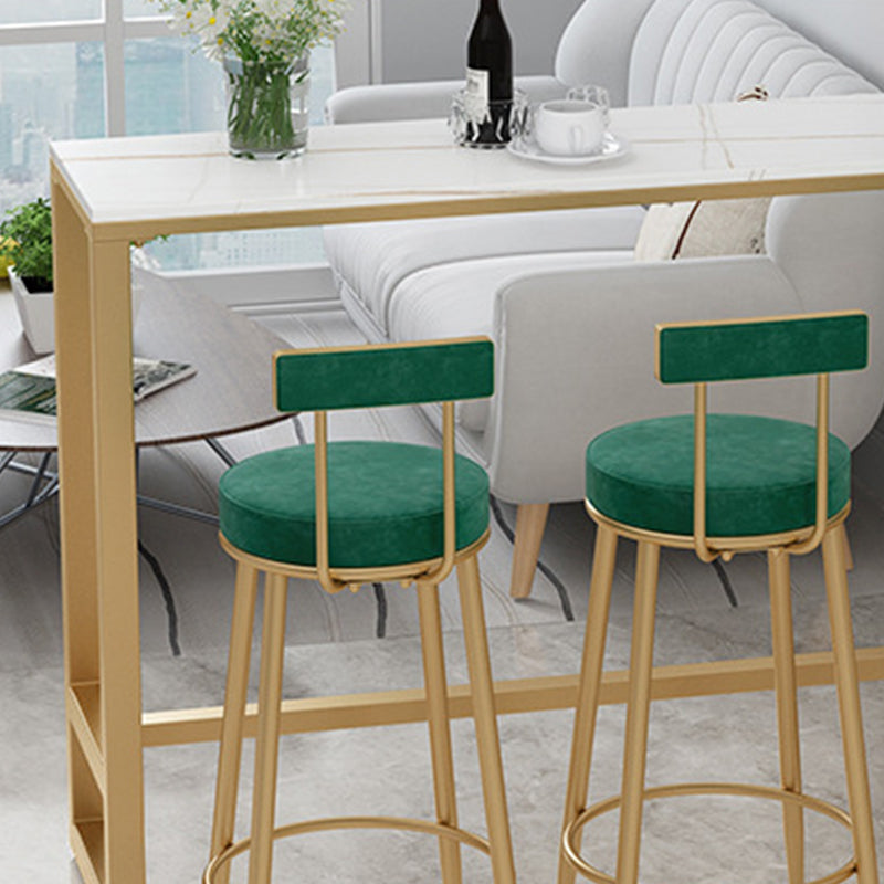 Modern Bar-height Table Faux Marble Top Bistro Pub Table with Metal Base