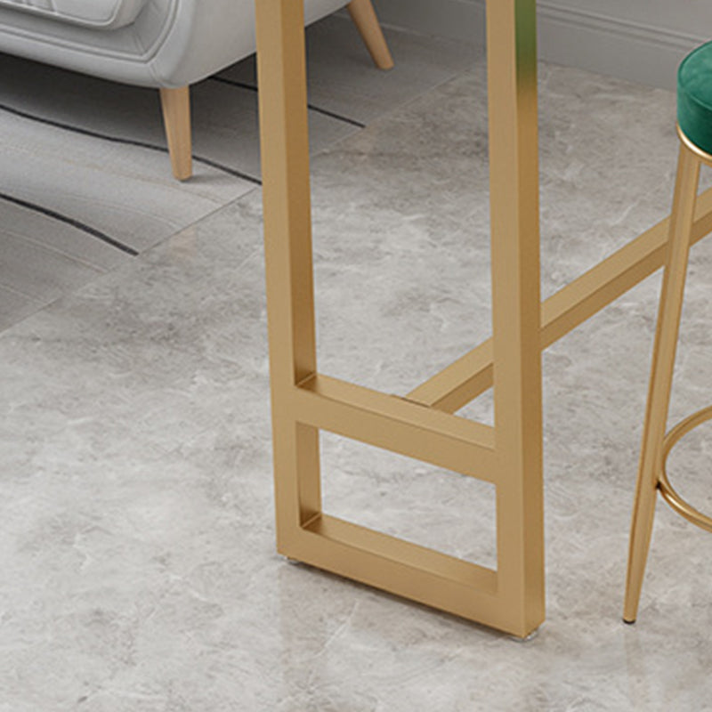 Modern Bar-height Table Faux Marble Top Bistro Pub Table with Metal Base