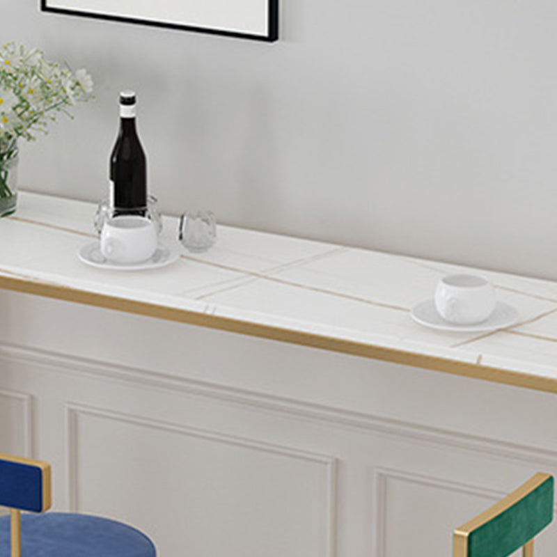 Modern Bar-height Table Faux Marble Top Bistro Pub Table with Metal Base