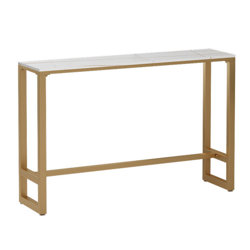 Modern Bar-height Table Faux Marble Top Bistro Pub Table with Metal Base