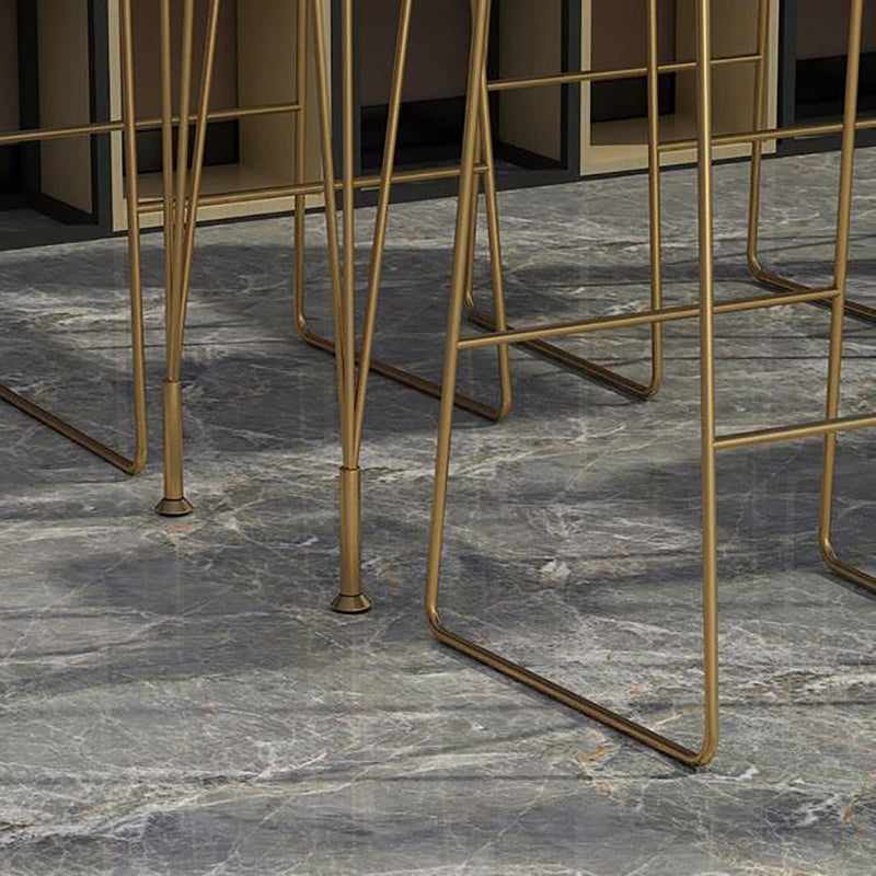 Rectangular Bar Height Table White Faux Marble Top Bistro Pub Table for Indoor