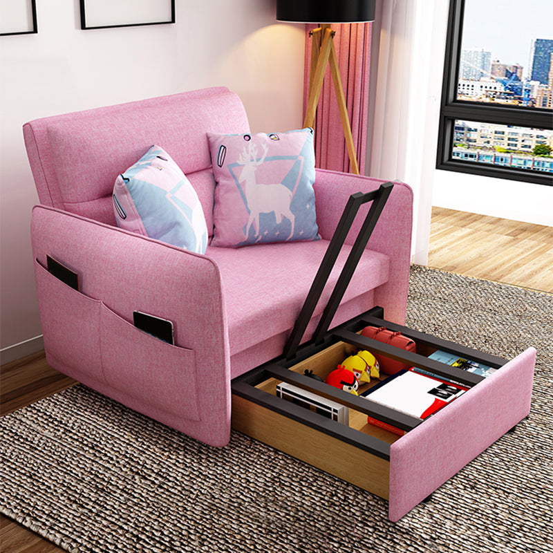 Pink Metal Daybed with Upholstered Contemporary Convertible Kids Bed
