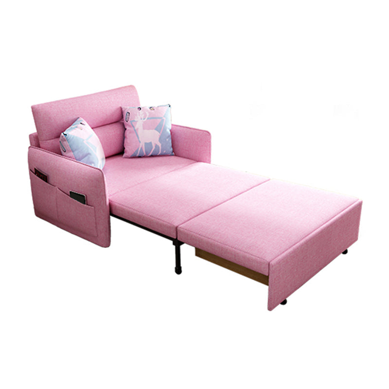 Pink Metal Daybed with Upholstered Contemporary Convertible Kids Bed