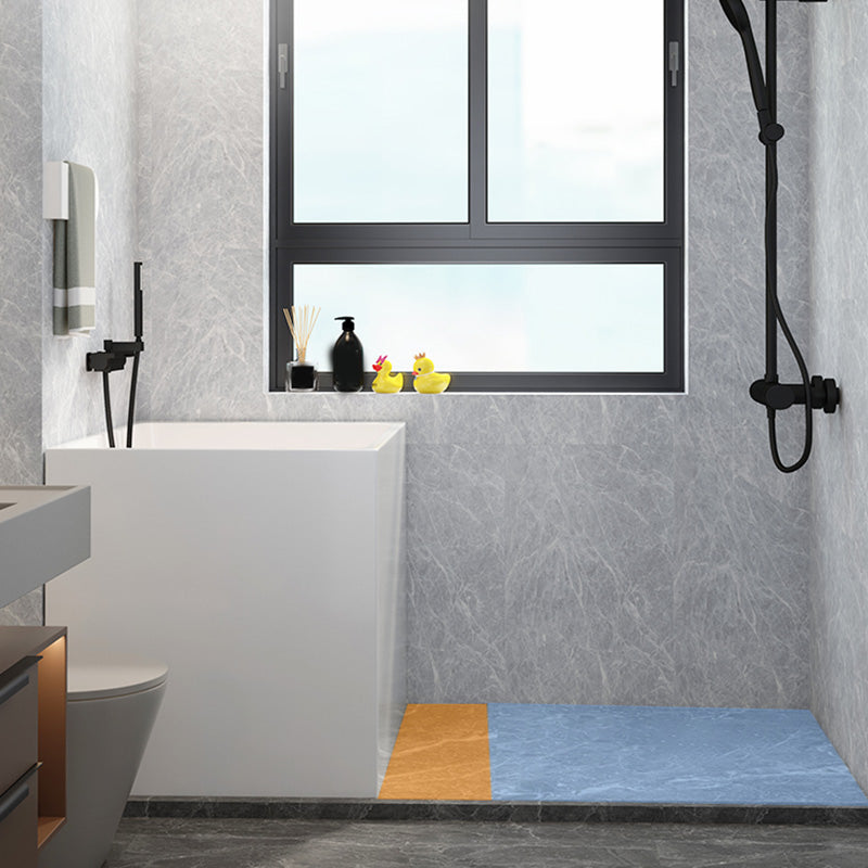Modern White Rectangular Bathtub Acrylic Back to Wall with Drain Bath Tub