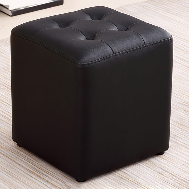 Modern Leather Pouf Water Resistant Square Pouf for Living Room