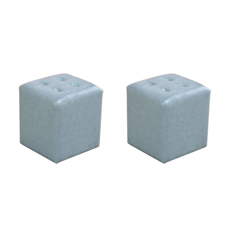 Modern Leather Pouf Water Resistant Square Pouf for Living Room