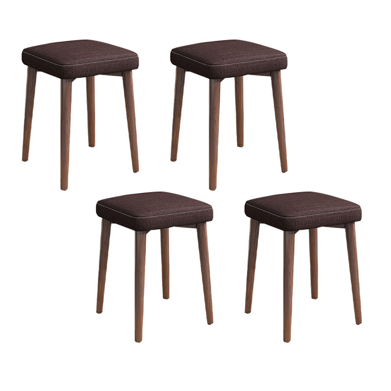 Solid Color Pouf Fabric Fade Resistant Metal Frame Square Upholstered Pouf