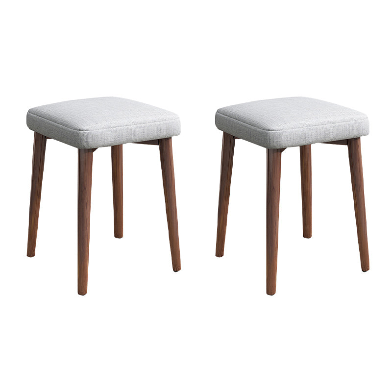 Solid Color Pouf Fabric Fade Resistant Metal Frame Square Upholstered Pouf