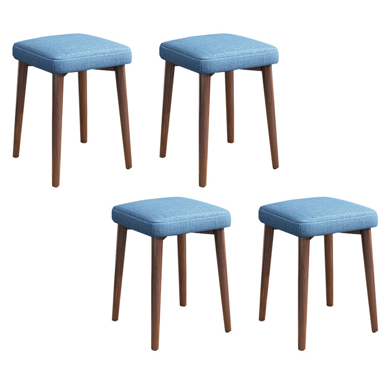 Solid Color Pouf Fabric Fade Resistant Metal Frame Square Upholstered Pouf