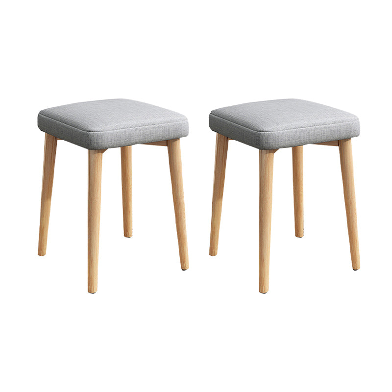 Solid Color Pouf Fabric Fade Resistant Metal Frame Square Upholstered Pouf