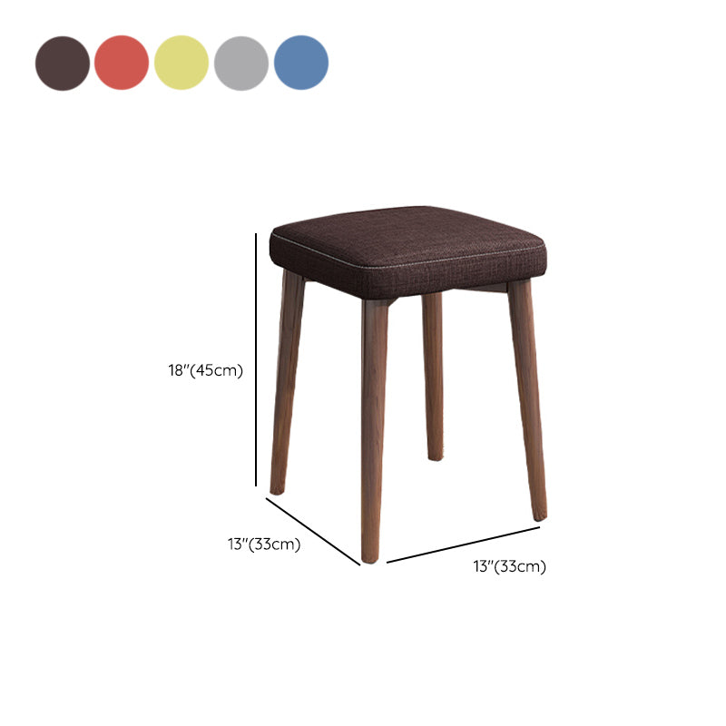 Solid Color Pouf Fabric Fade Resistant Metal Frame Square Upholstered Pouf