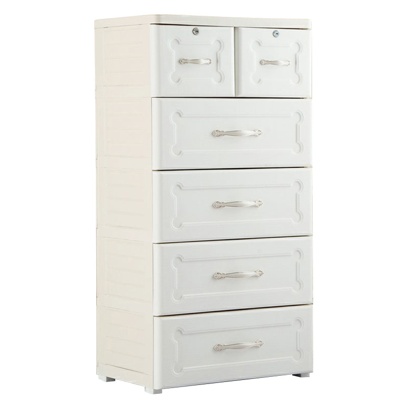 Plastic Storage Cabinet with Legs Modern Wardrobe Closet with Drawer