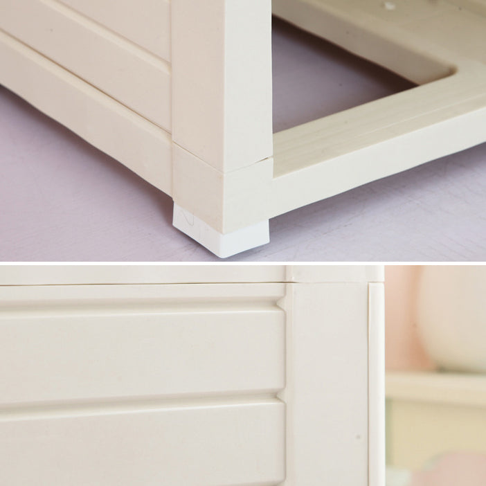 Plastic Storage Cabinet with Legs Modern Wardrobe Closet with Drawer