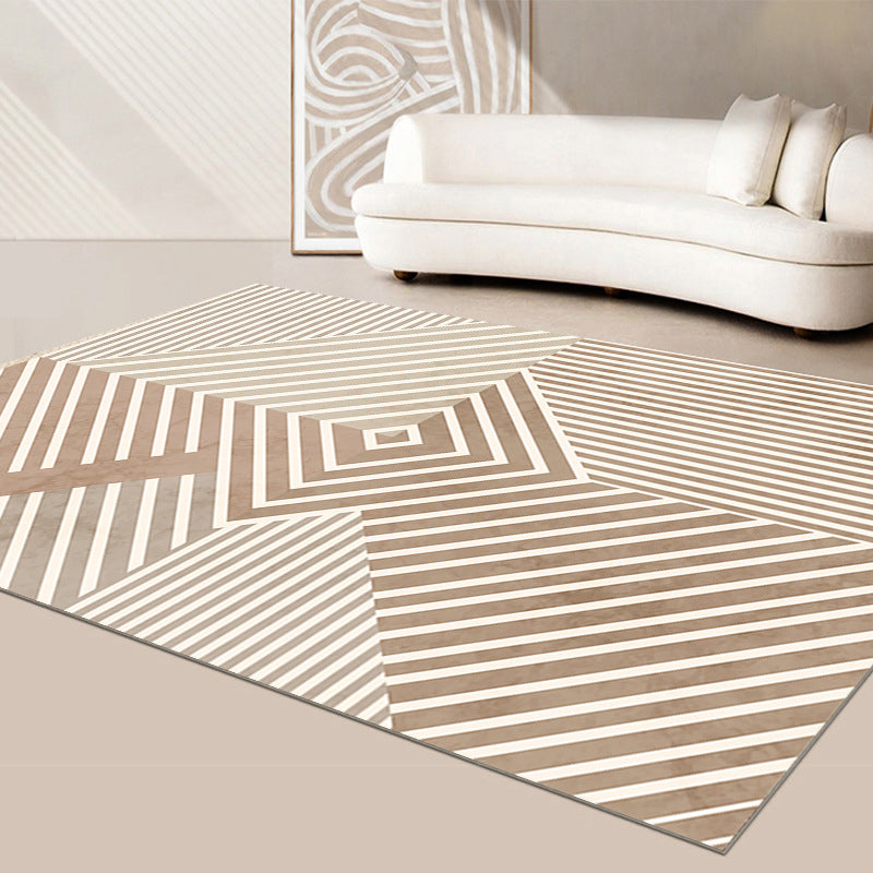 Green Casual Rug Polyester Color Piece Rug Stain Resistant Rug for Living Room