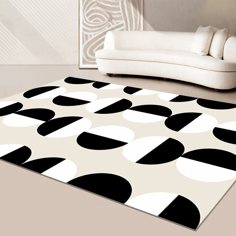 Green Casual Rug Polyester Color Piece Rug Stain Resistant Rug for Living Room