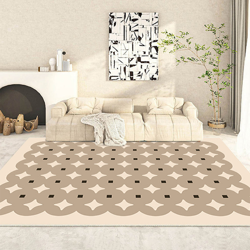 Green Casual Rug Polyester Color Piece Rug Stain Resistant Rug for Living Room