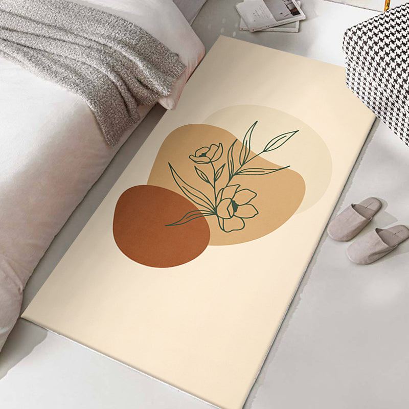 Dark Brown Modern Carpet Polyester Color Lump Carpet Washable Carpet for Drawing Room