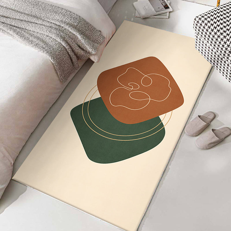 Dark Brown Modern Carpet Polyester Color Lump Carpet Washable Carpet for Drawing Room