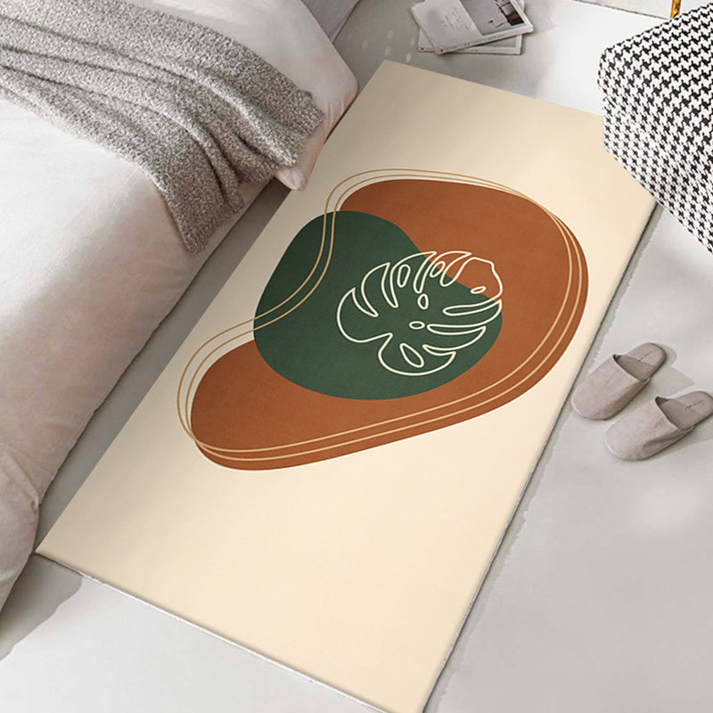 Dark Brown Modern Carpet Polyester Color Lump Carpet Washable Carpet for Drawing Room