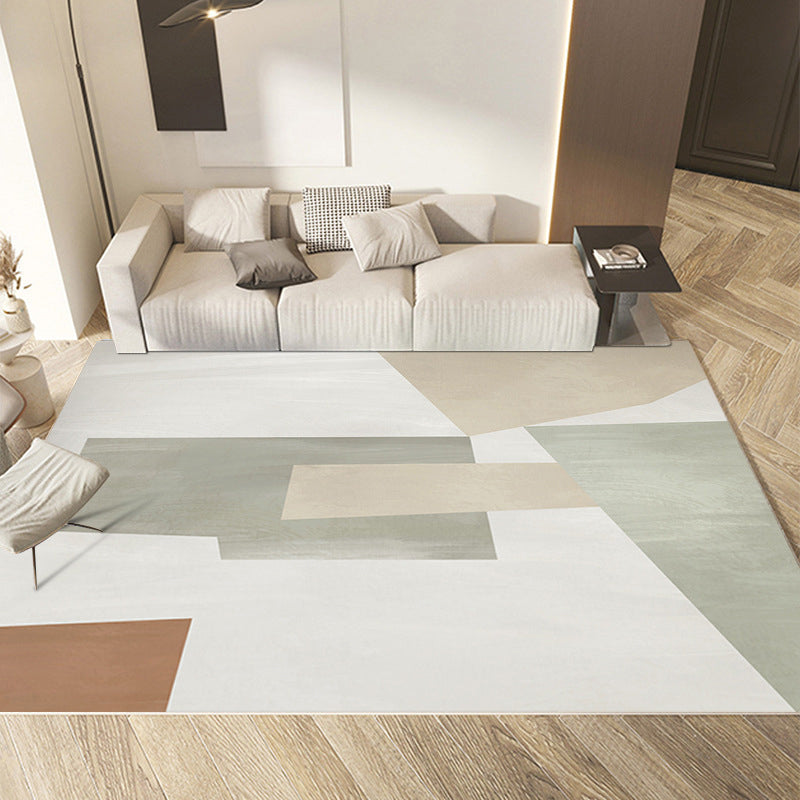 Orange Nordic Rug Polyester Color Piece Rug Washable Rug for Living Room