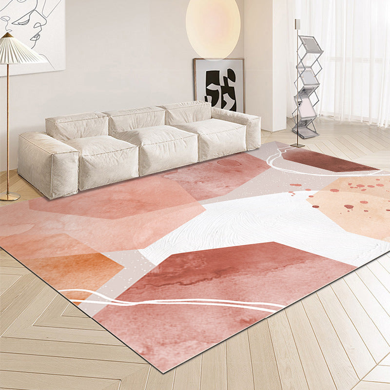 Dark Brown Color Lump Rug Polyester Modern Rug Washable Rug for Living Room