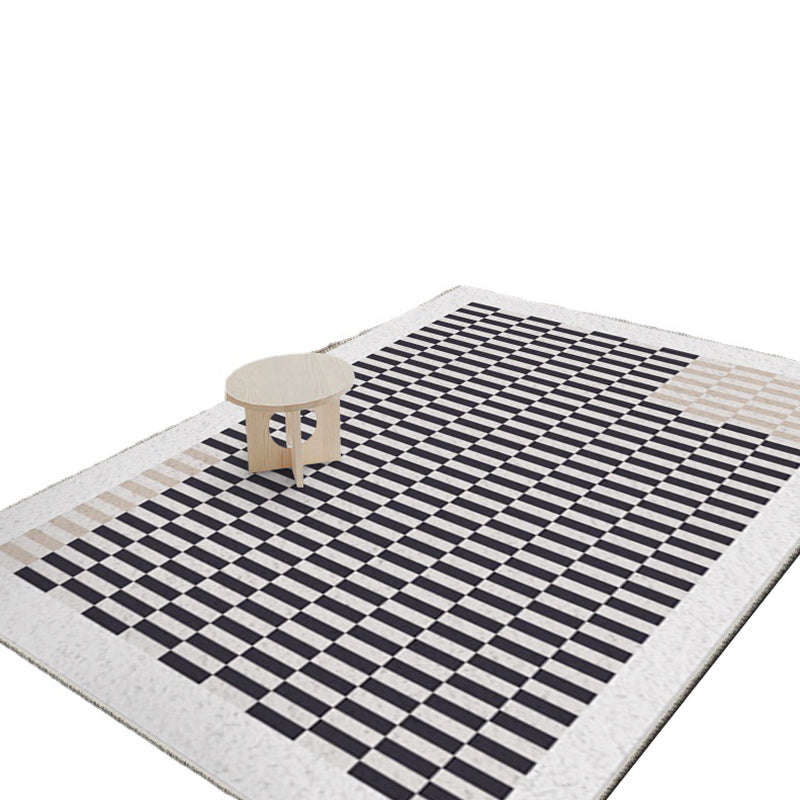 Beige Casual Rug Polyester Line Area Rug Stain Resistant Rug for Living Room