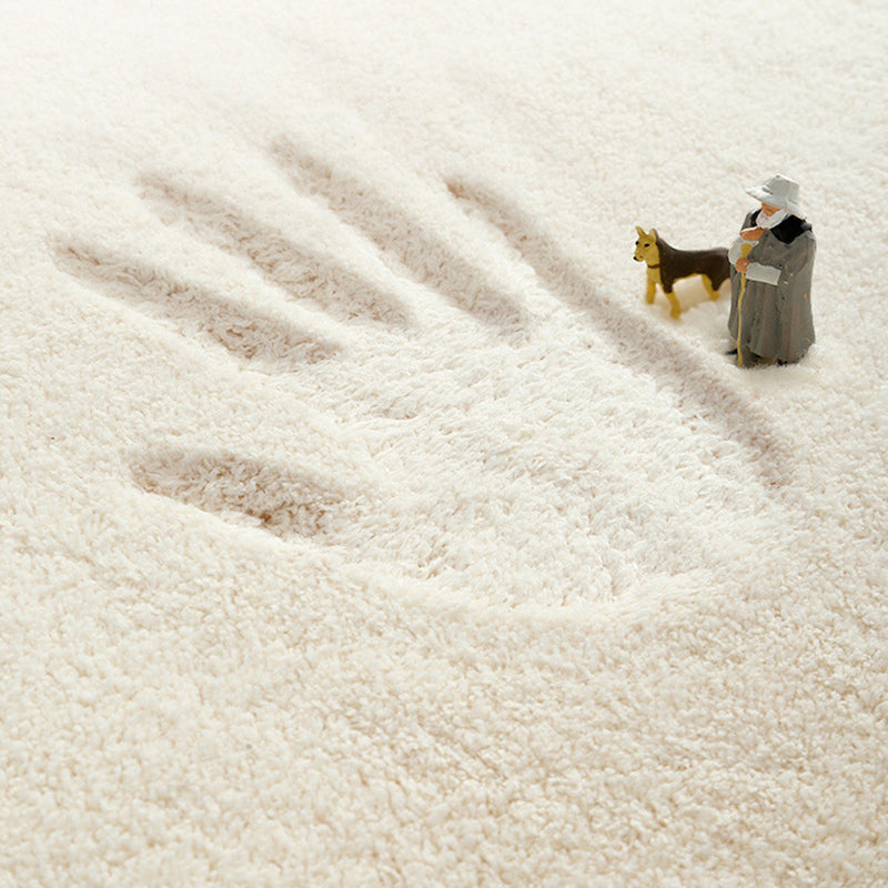 Beige Casual Rug Polyester Line Area Rug Stain Resistant Rug for Living Room