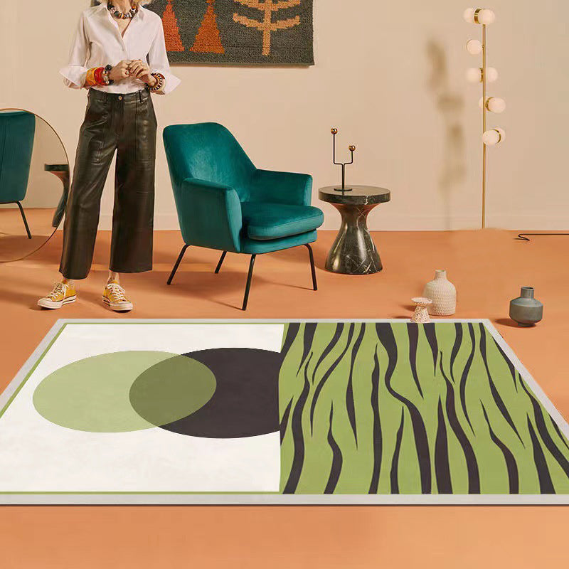 Brown Graphic Carpet Polyester Modern Carpet Stain Resistant Carpet for Living Room