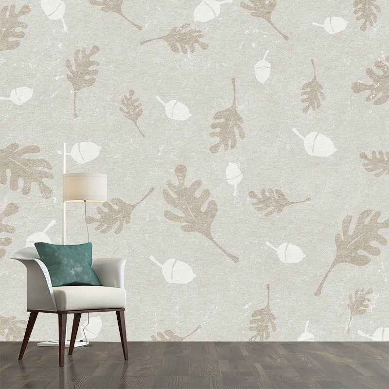 Illustration Stain Resistant Mural Wallpaper Plant Printing Indoor Wall Mural