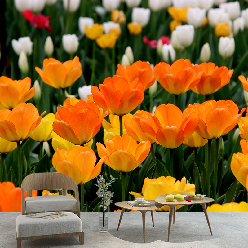 Photography Flower Field Mural Mildew Resistant Wallpaper Living Room Wall Mural