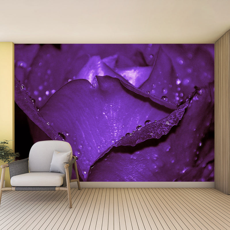 Flowers Stain Resistant Mural Washable Wallpaper Sitting Room Wall Mural